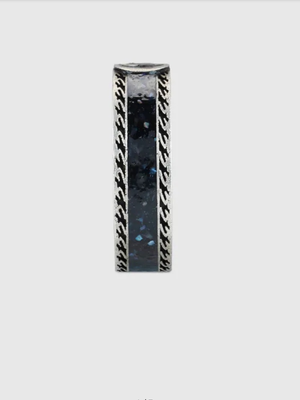 NWT GUCCI INTERLOCKING G RING STERLING SILVER BLACK ENAMEL DESIGNER SIZE: 19 - Picture 3 of 12